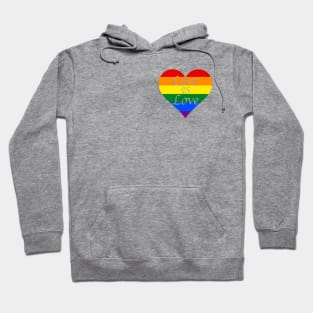 Love is Love rainbow heart with white background Hoodie